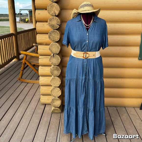 Blue Denim Maxi Dress - Picture 6 of 6